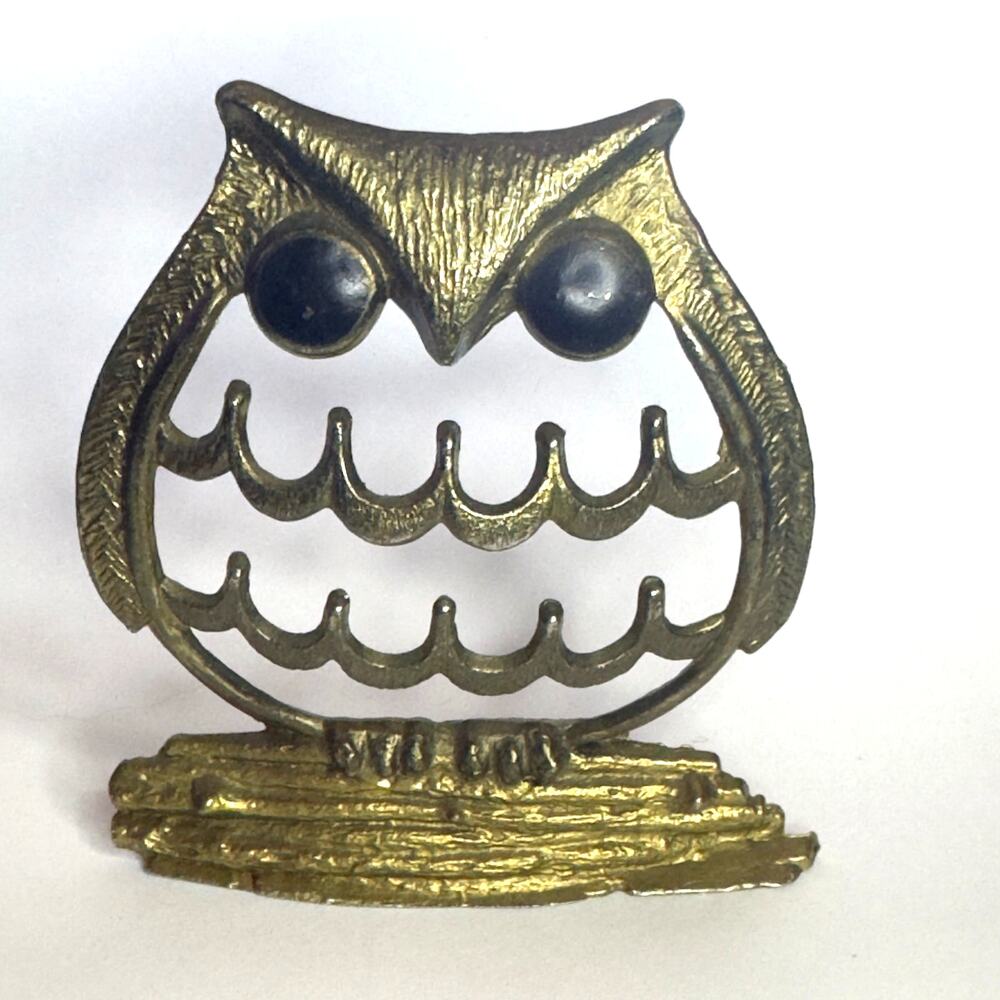 Vintage Brass‎ Owl Figurine and/or Ringholder